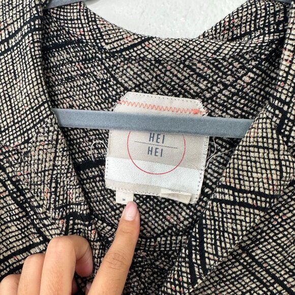 Anthropologie Hei Hei Romper M Boho Button Front V Neck Collared Casual Sleevele - Picture 4 of 10